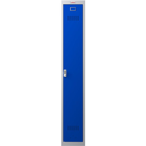 Phoenix PL Series PL1130GBE 1 Column 1 Door Personal Locker Grey Body/Blue Door with Electronic Lock