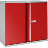 Phoenix SCL Series SCL0891GRE 2 Door 1 Shelf Steel Storage Cupboard Grey Body & Red Doors with Electronic Lock