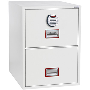 Phoenix World Class Vertical Fire File FS2262E 2 Drawer Filing Cabinet with Electronic Lock