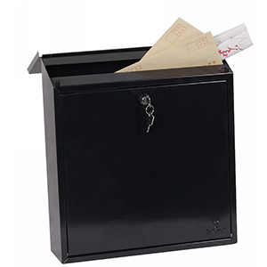 Phoenix Casa Top Loading Mail Box MB0111KB in Black with Key Lock