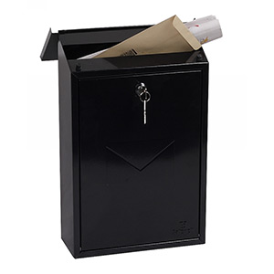Phoenix Villa Top Loading Mail Box MB0114KB in Black with Key Lock