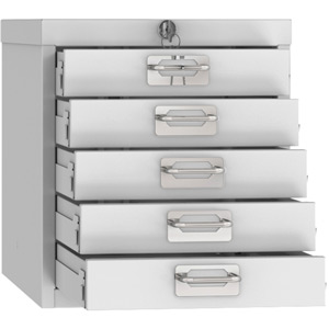 Phoenix MD Series MD0304G 5 Drawer Multidrawer Cabinet in Grey with Key Lock