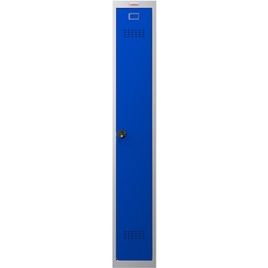 Phoenix PL Series PL1130GBC 1 Column 1 Door Personal Locker Grey Body/Blue Door with Combination Lock