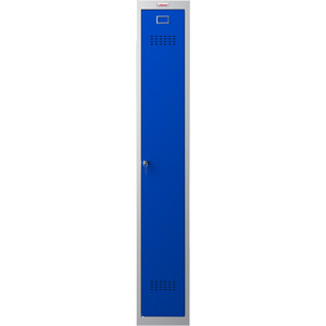 Phoenix PL Series PL1130GBK 1 Column 1 Door Personal Locker Grey Body/Blue Door with key lock