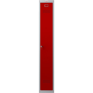 Phoenix PL Series PL1130GRK 1 Column 1 Door Personal Locker Grey Body/Red Door with key lock