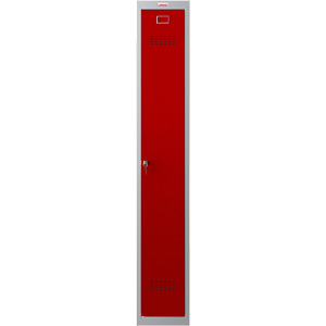 Phoenix PL Series PL1130GRK 1 Column 1 Door Personal Locker Grey Body/Red Door with key lock