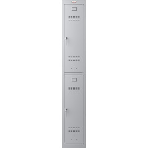 Phoenix PL Series PL1230GGK 1 Column 2 Door Personal Locker in Grey with Key Locks