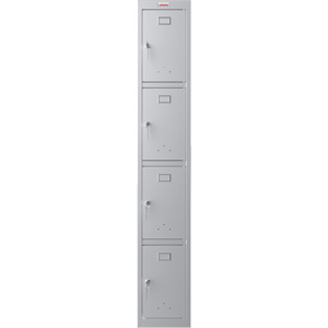 Phoenix PL Series PL1430GGK 1 Column 4 Door Personal locker in Grey with Key Locks