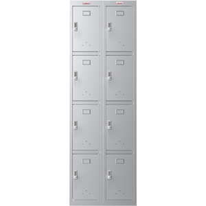 Phoenix PL Series PL2460GGE 2 Column 8 Door Personal Locker Combo in Grey with Electronic Locks