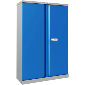 Phoenix SCL Series SCL0891GBE 2 Door 1 Shelf Steel Storage Cupboard Grey Body & Blue Doors with Electronic Lock