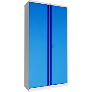 Phoenix SCL Series SCL1891GBK 2 Door 4 Shelf Steel Storage Cupboard Grey Body & Blue Doors with Key Lock