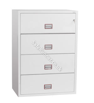 Phoenix World Class Lateral Fire File FS2414K 4 Drawer Filing Cabinet with Key Lock