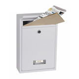 Phoenix Letra Front Loading Mail Box MB0116KW in White with Key Lock