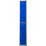 Phoenix PL Series PL1230GBK 1 Column 2 Door Personal Locker Grey Body/Blue Doors with Key Locks