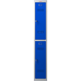 Phoenix PL Series PL1230GBK 1 Column 2 Door Personal Locker Grey Body/Blue Doors with Key Locks