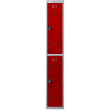 Phoenix PL Series PL1230GRC 1 Column 2 Door Personal Locker Grey Body/Red Doors with Combination Locks