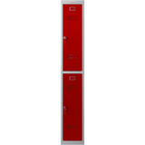 Phoenix PL Series PL1230GRK 1 Column 2 Door Personal Locker Grey Body/Red Doors with Key Locks