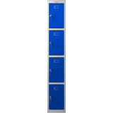 Phoenix PL Series PL1430GBK 1 Column 4 Door Personal Locker Grey Body/Blue Doors with Key Lock