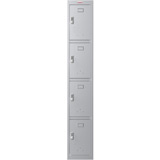 Phoenix PL Series PL1430GGE 1 Column 4 Door Personal locker in Grey with Electronic Locks