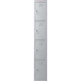 Phoenix PL Series PL1430GGK 1 Column 4 Door Personal locker in Grey with Key Locks