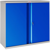 Phoenix SCL Series SCL0891GBK 2 Door 1 Shelf Steel Storage Cupboard Grey Body & Blue Doors with Key Lock