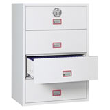 Phoenix World Class Lateral Fire File FS2414E 4 Drawer Filing Cabinet with Electronic Lock